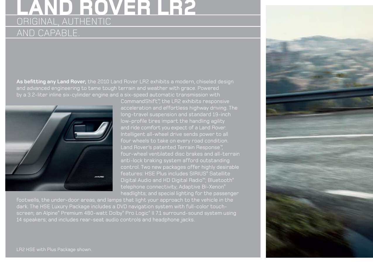 2010 Land Rover Brochure Page 1